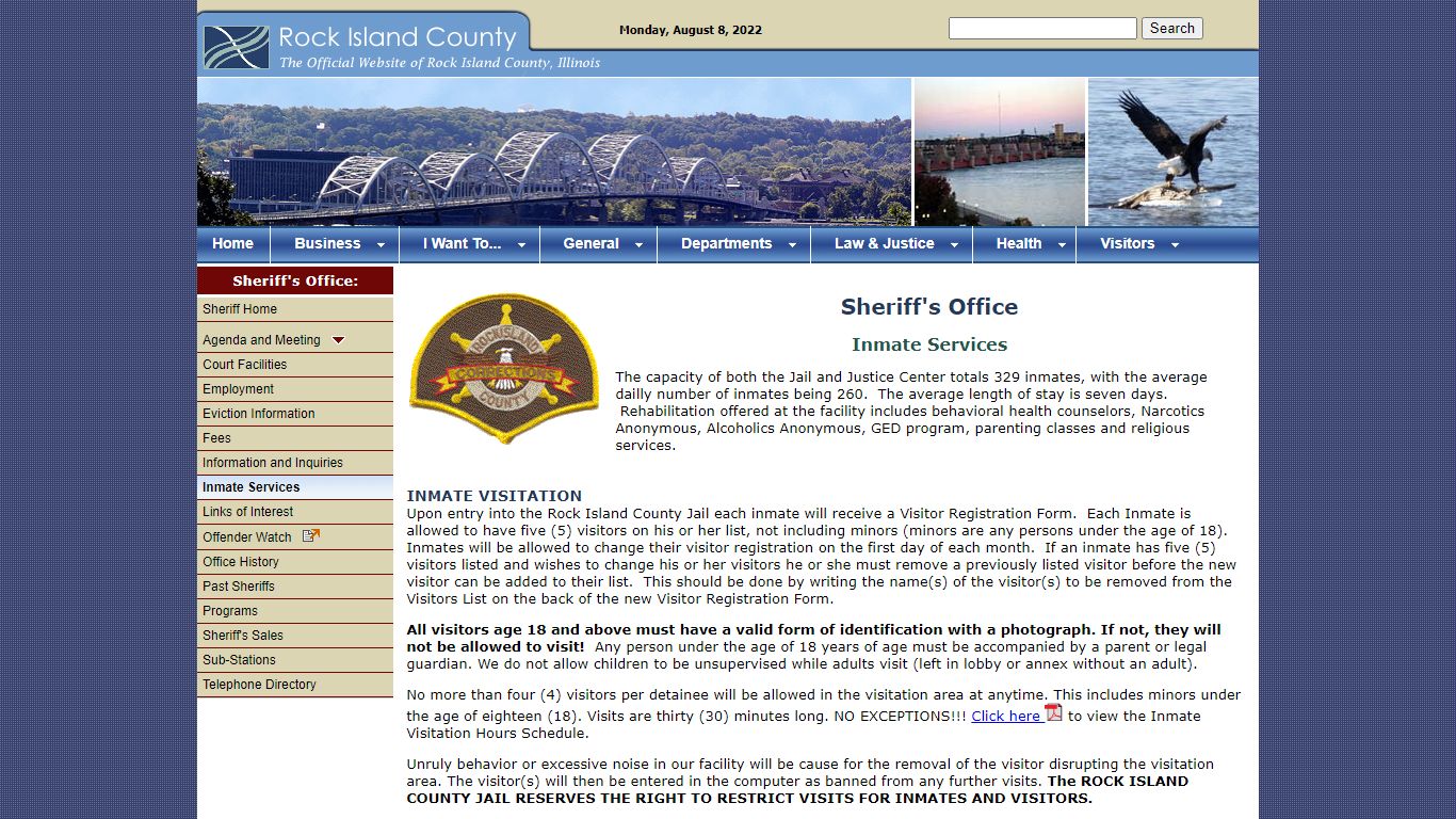 Rock Island County Sheriff' s Office - Inmate Services